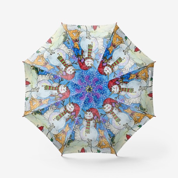 Зонт «Веселый снеговик»