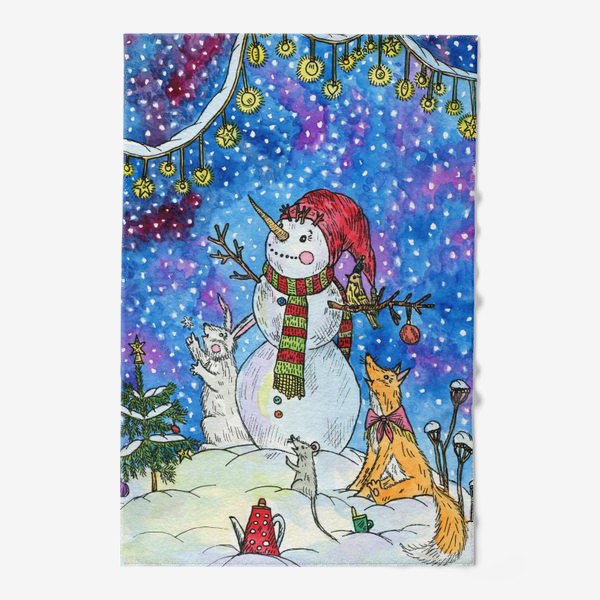Полотенце «Веселый снеговик»