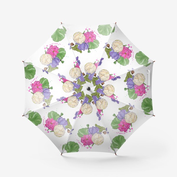 Зонт «лотосы и колибри»