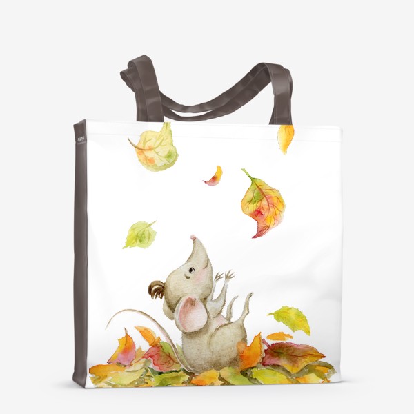 Сумка-шоппер «Мышка и листопад.Здравствуй,осень.»