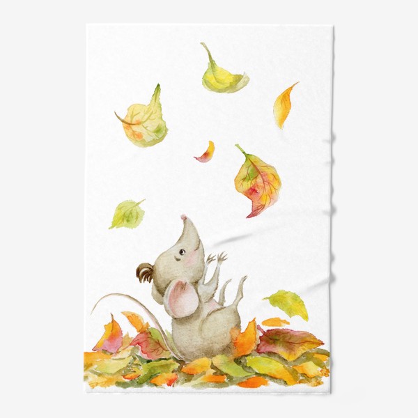 Полотенце &laquo;Мышка и листопад.Здравствуй,осень.&raquo;