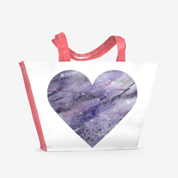 Пляжная сумка «Сердце с лавандой. Для влюбленных в Прованс!»