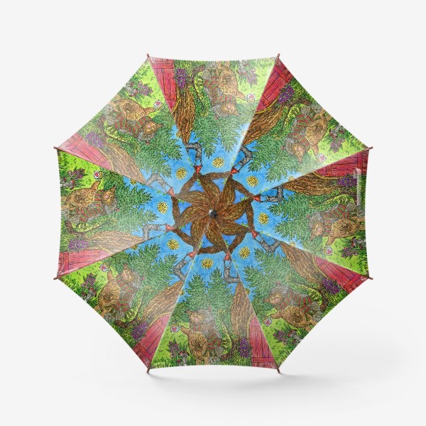 Зонт «Уютная осень маленького ежика»