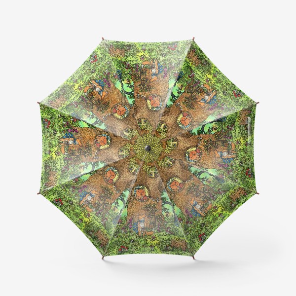 Зонт «Лисенок в осеннем лесу»