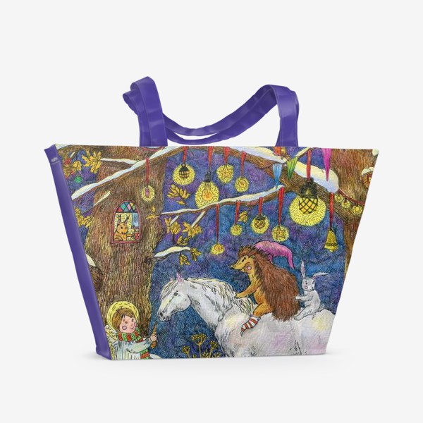 Пляжная сумка «Рождество в сказочном лесу»