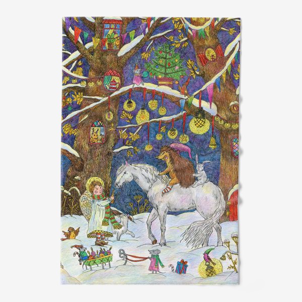 Полотенце «Рождество в сказочном лесу»