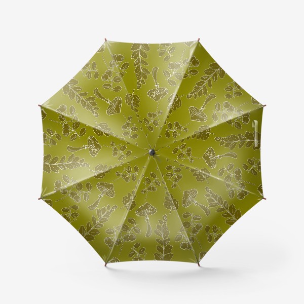 Зонт «папоротник и грибы»