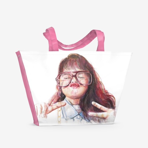 Пляжная сумка «девочка в очках»