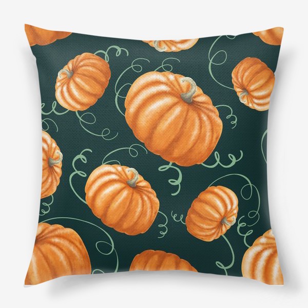 Подушка «оранжевые тыквы»