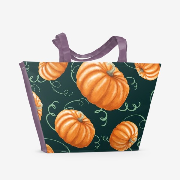 Пляжная сумка &laquo;оранжевые тыквы&raquo;