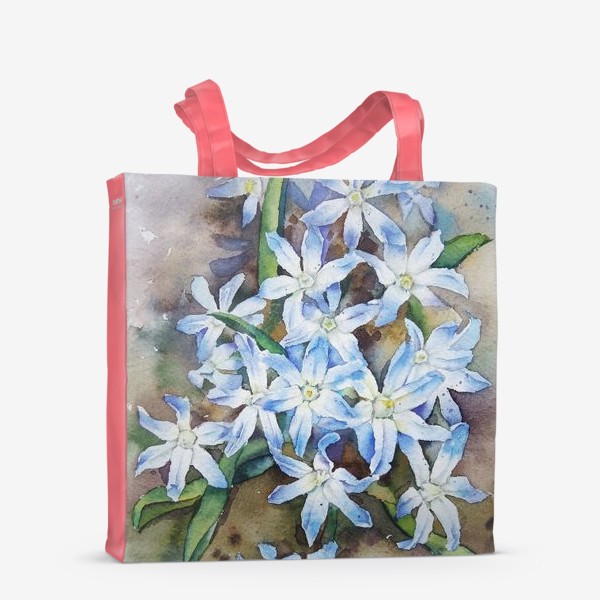Сумка-шоппер «Акварель Голубые цветы»