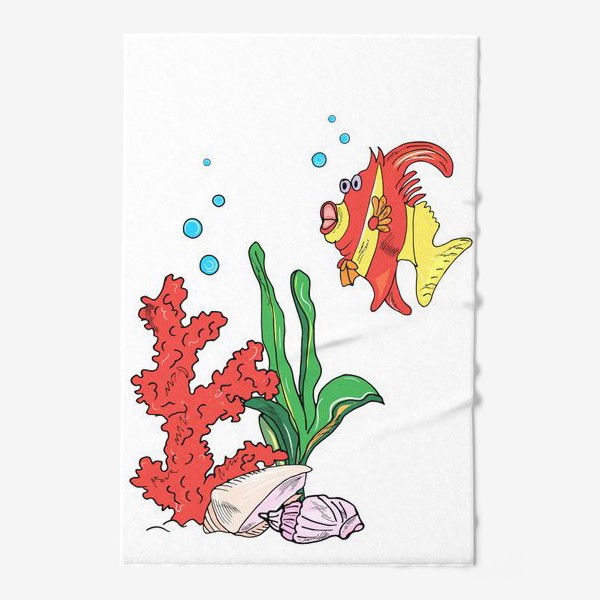 Полотенце «красная рыбка и кораллы»