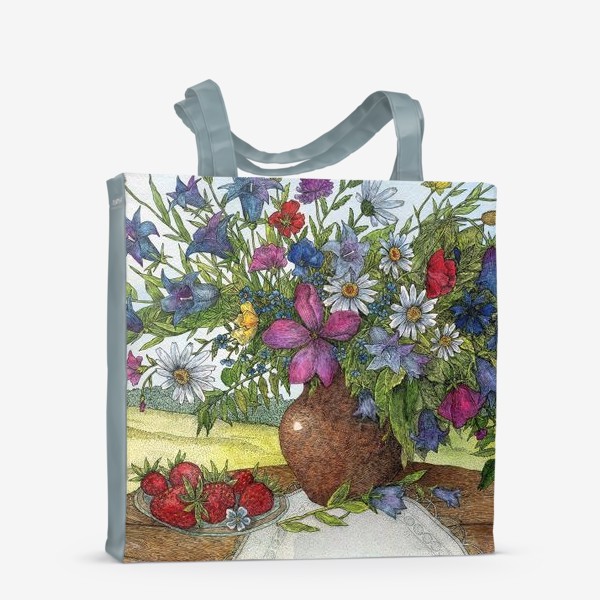 Сумка-шоппер «Большой букет полевых цветов»