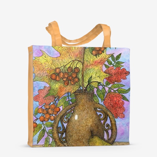 Сумка-шоппер «Осенний букет из листьев и ягод»