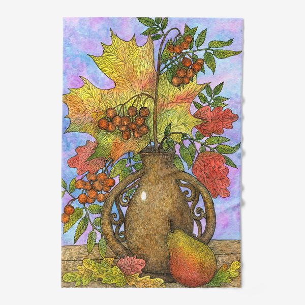 Полотенце &laquo;Осенний букет из листьев и ягод&raquo;