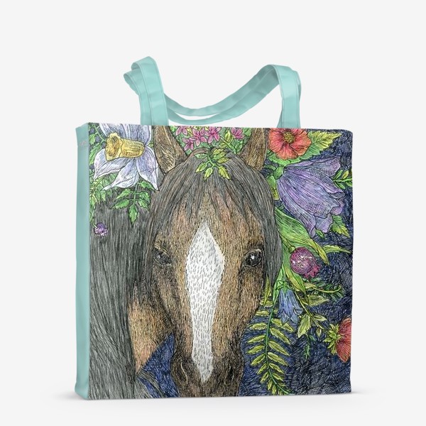 Сумка-шоппер «Лошадь и цветы»