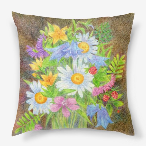 Подушка «Букет полевых цветов »