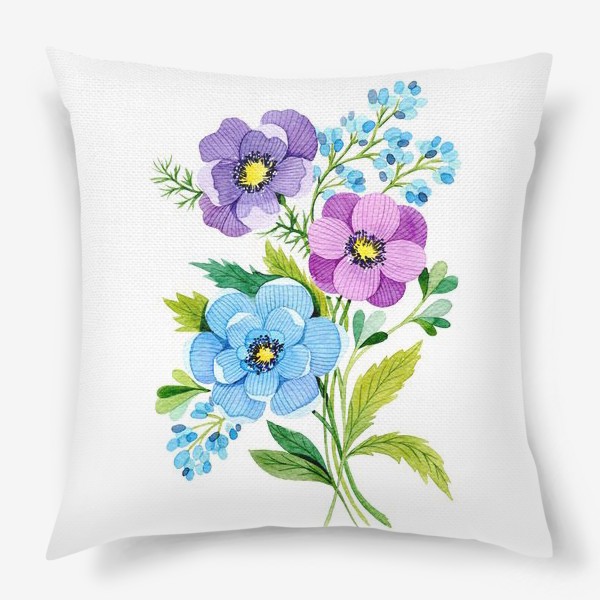 Подушка «Фиолетовые цветы»