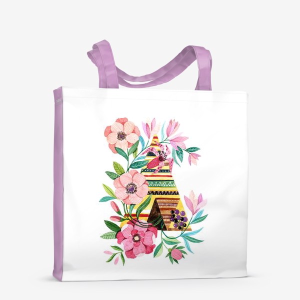 Сумка-шоппер «Вигвам с цветами»