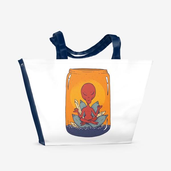 Пляжная сумка «Медитация пришельца в банке»