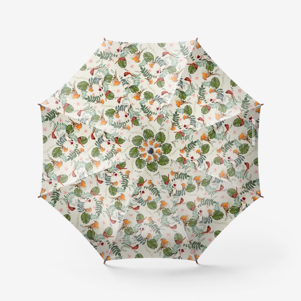 Зонт «Листья и птицы»