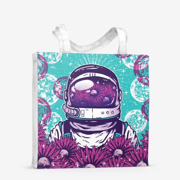 Сумка-шоппер «Космонавт с цветами»