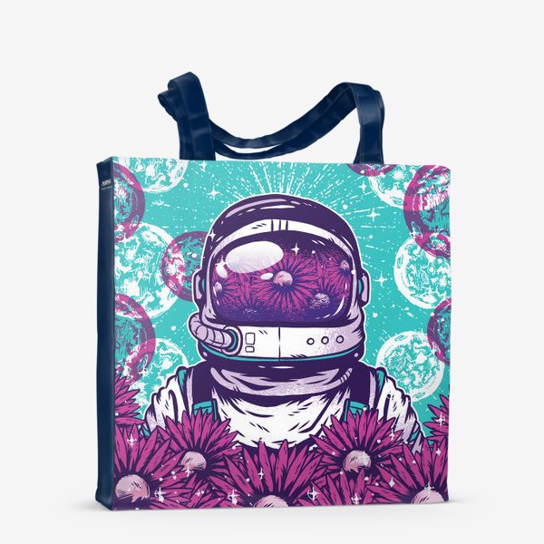Сумка-шоппер «Космонавт с цветами»