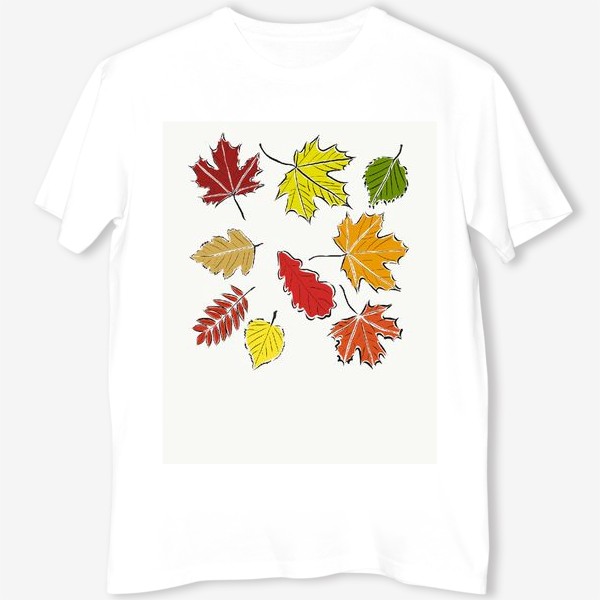 Футболка &laquo;Осенние падающие листья&raquo;