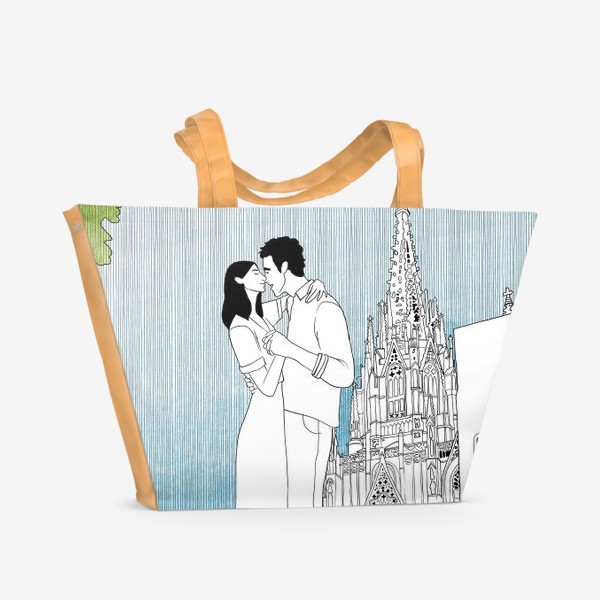 Пляжная сумка «catedral de Barcelona Барселона Испания»