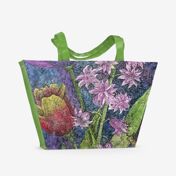 Пляжная сумка «Тюльпаны и гиацинт»