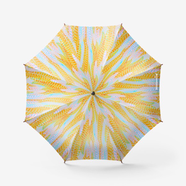 Зонт «жёлтые листья и перья»