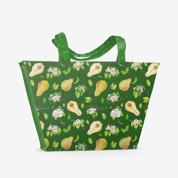 Пляжная сумка «Грушевый сад. На зеленом. »