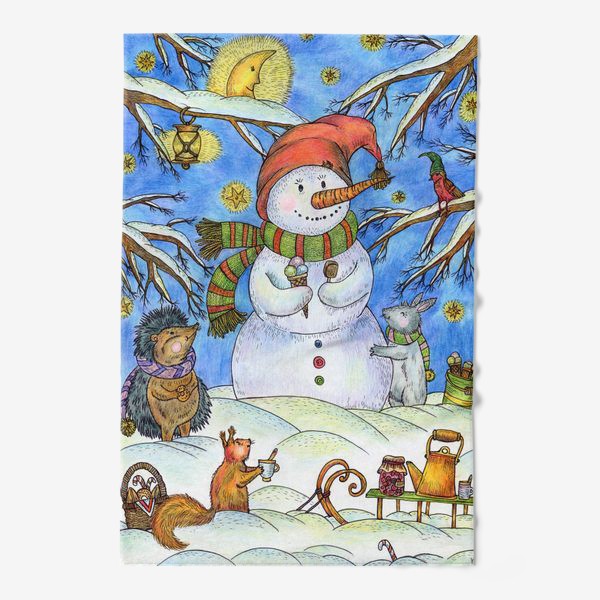 Полотенце «Веселый снеговик»