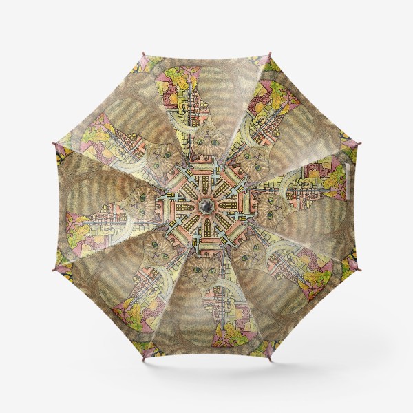 Зонт «Кот и осень в старом городе»