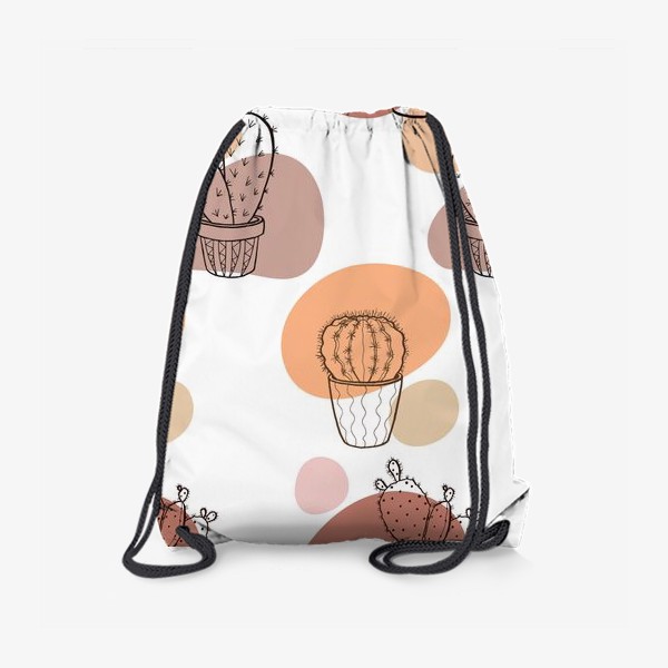 Рюкзак «Графичные кактусы, стильная абстракция»