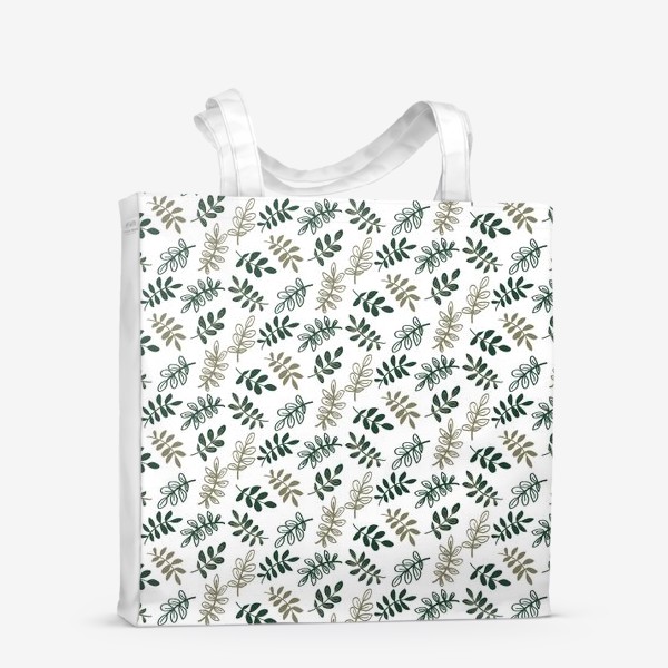 Сумка-шоппер «Листья на белом фоне»