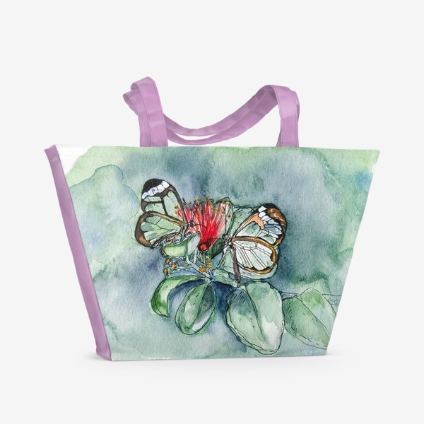 Пляжная сумка &laquo;Стеклянные бабочки&raquo;