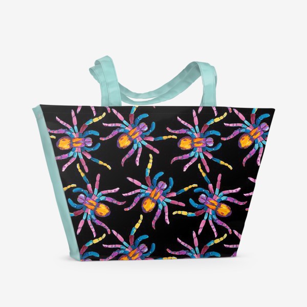 Пляжная сумка «Spiders neon»