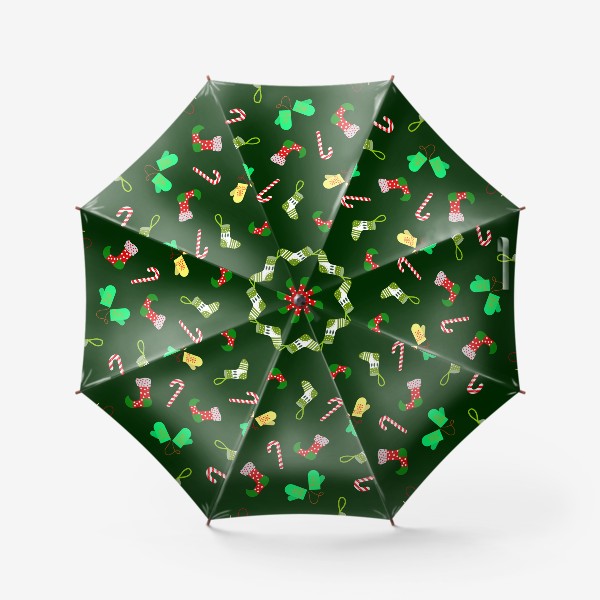 Зонт «Носочки и варежки. Новогодний паттерн»