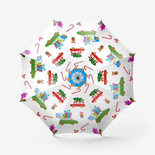 Зонт «Новогодние  машинки»
