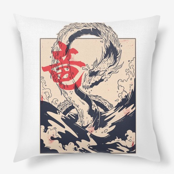 Подушка &laquo;Морской дракон в японском стиле&raquo;