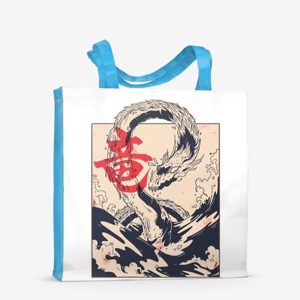 Сумка-шоппер &laquo;Морской дракон в японском стиле&raquo;