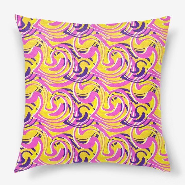 Подушка «Желто-розовая абстракция»