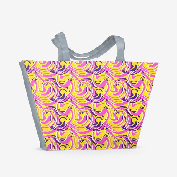 Пляжная сумка «Желто-розовая абстракция»