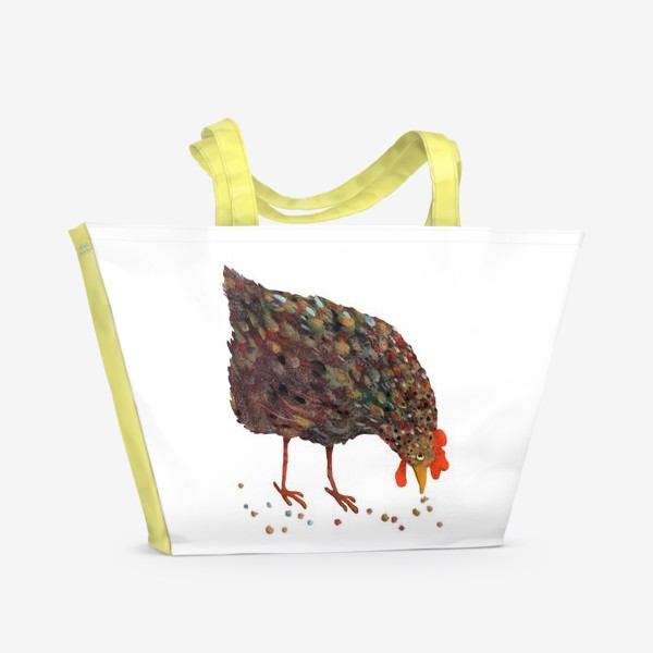 Пляжная сумка «Курица клюет зерна»