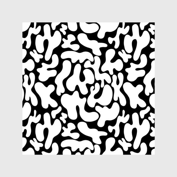 Шторы «Абстрактный черно-белый узор из пятен и форм»