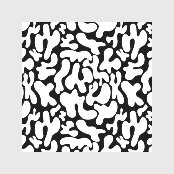 Скатерть «Абстрактный черно-белый узор из пятен и форм»