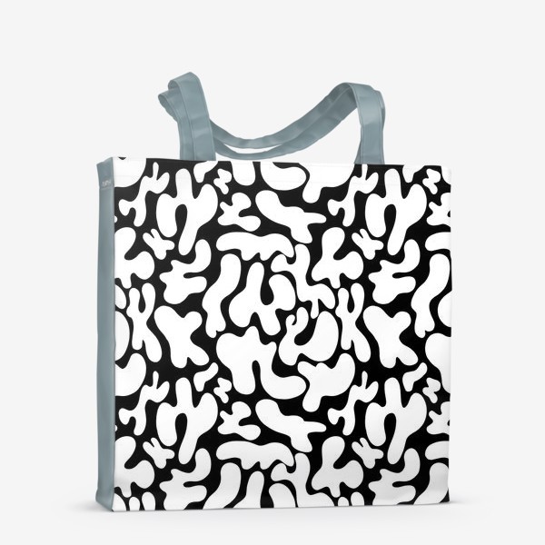 Сумка-шоппер «Абстрактный черно-белый узор из пятен и форм»