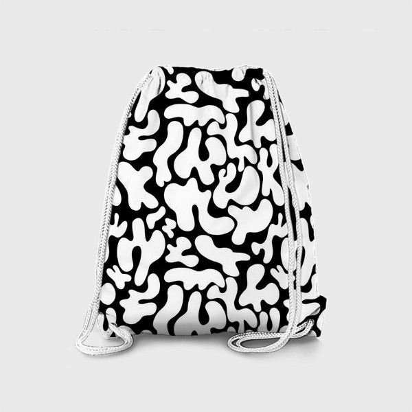 Рюкзак «Абстрактный черно-белый узор из пятен и форм»