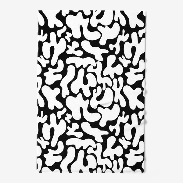 Полотенце «Абстрактный черно-белый узор из пятен и форм»